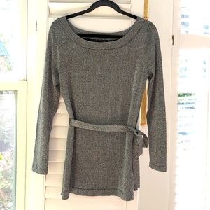Sparkle gray tunic length sweater